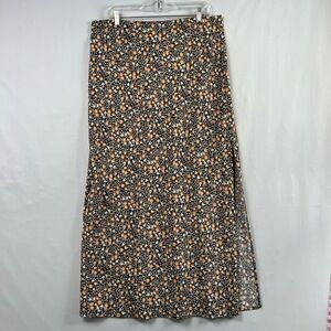 Nili Lotan Target Maxi Skirt Womens XL Floral Side Slit Flowy Boho